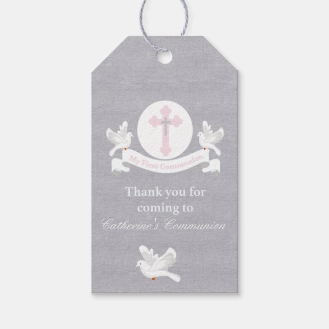 Thank You For Coming Girls Communion Tag (Front)