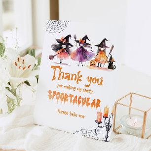 Thank you for coming Halloween witches Birthday Pedestal Sign