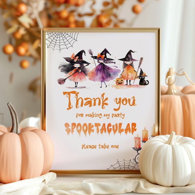 Thank you for coming Halloween witches Birthday Poster (Creator Uploaded)