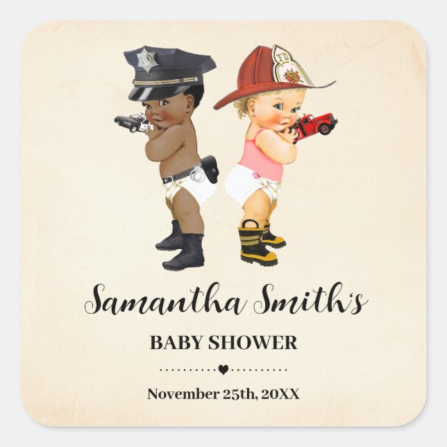 Thank You for Coming Little Recruit Baby Shower Square Sticker (Front)