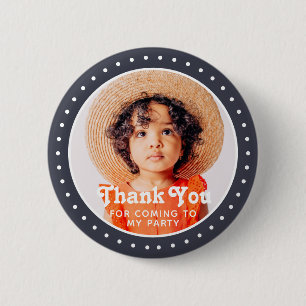 Thank You For Coming Modern Dots Custom Photo 6 Cm Round Badge