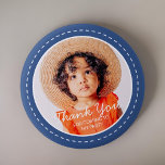 Thank You For Coming Modern Preppy Custom Photo 6 Cm Round Badge<br><div class="desc">This simple and modern design is composed of serif typography and add a custom photo."Thank You For Coming To My Party" on top of your custom photo. Perfect for birthday party favors or give-aways,  or gift bags,  anniversaries,  or any other party!</div>