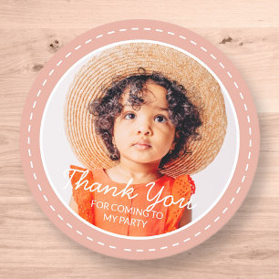 Thank You For Coming Modern Preppy Custom Photo Classic Round Sticker