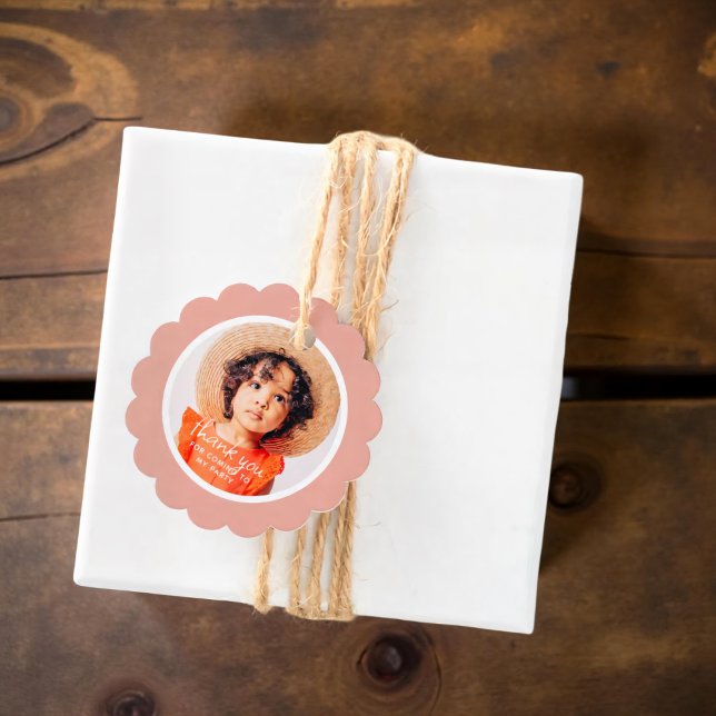 Thank You For Coming Modern Preppy Custom Photo Favour Tags (Creator Uploaded)