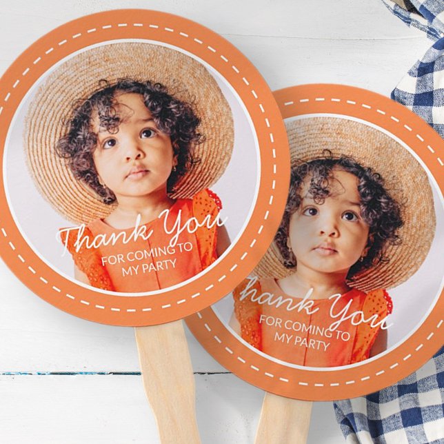 Thank You For Coming Modern Preppy Custom Photo Hand Fan (Creator Uploaded)