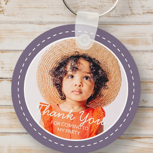Thank You For Coming Modern Preppy Custom Photo Key Ring