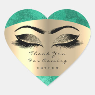 Thank You For Coming Name Heart Green Sweet 16th Sticker