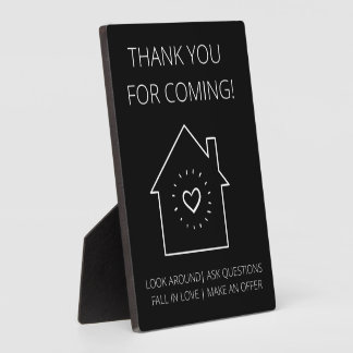 Thank You For Coming Open House Real Estate Plaque