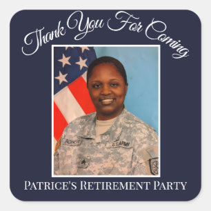 Thank You For Coming Patrice's Retirement US Square Sticker