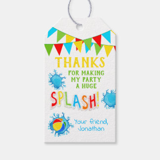 Thank you for coming pool party favour tag
