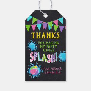 Thank You for Coming Pool Party Pink Favour Tag