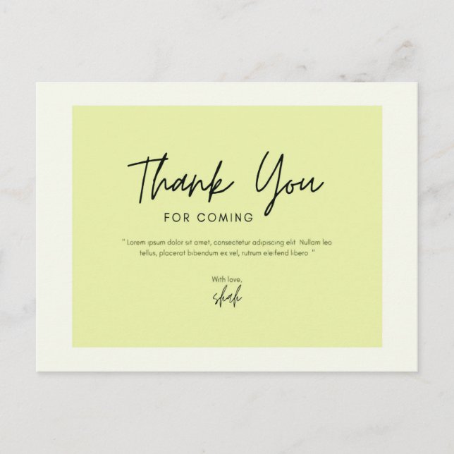  Thank you for coming  Postcard (Front)