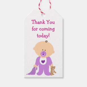 Thank you for Coming Purple Baby Shower Gift Tag