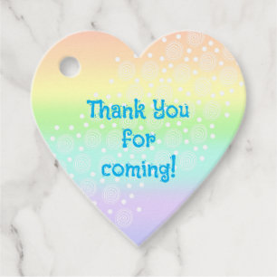 Thank You for Coming Rainbow Heart Favour Tags