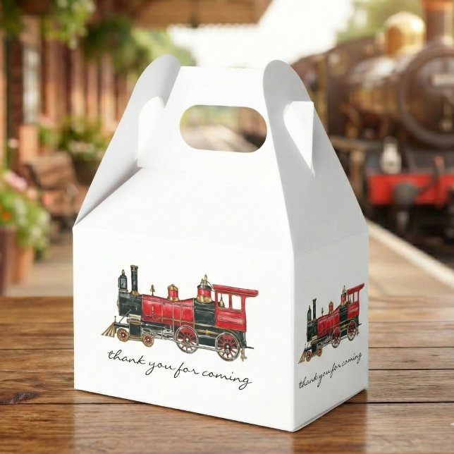 Thank You For Coming Red Train Favour Box (Thank You For Coming Red Train Favor Boxes)