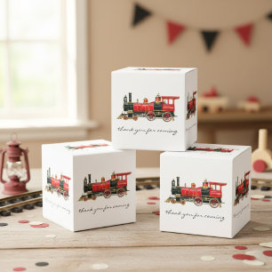 Thank You For Coming Red Train Favour Box