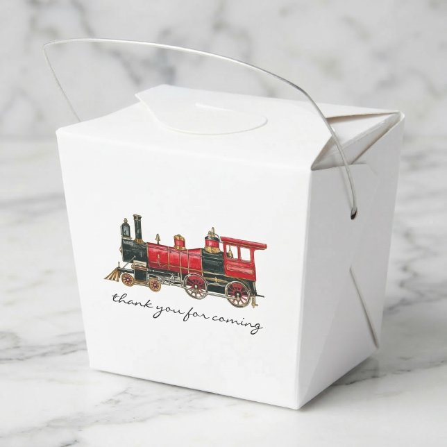 Thank You For Coming Red Train Take Out Favour Box (Thank You For Coming Red Train Take Out Favor Box)