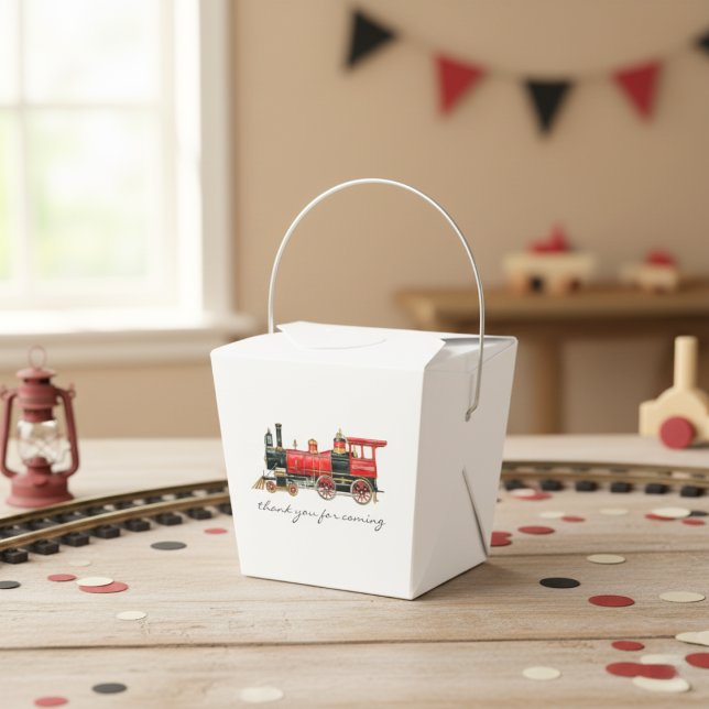 Thank You For Coming Red Train Take Out Favour Box (Thank You For Coming Red Train Take Out Favor Box)