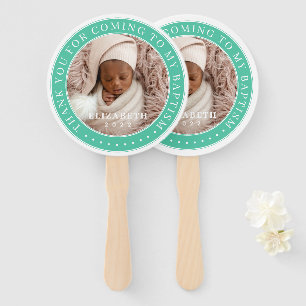 Thank You For Coming To My Baptism Modern Photo Hand Fan