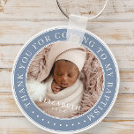 Thank You For Coming To My Baptism Modern Photo Key Ring<br><div class="desc">This simple and classic design is composed of serif typography and add a custom photo. Thank you for coming to the holy Baptism.</div>