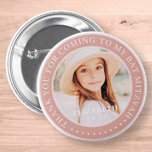 Thank You For Coming To My Bat Mitzvah Photo 6 Cm Round Badge (Creator Uploaded)