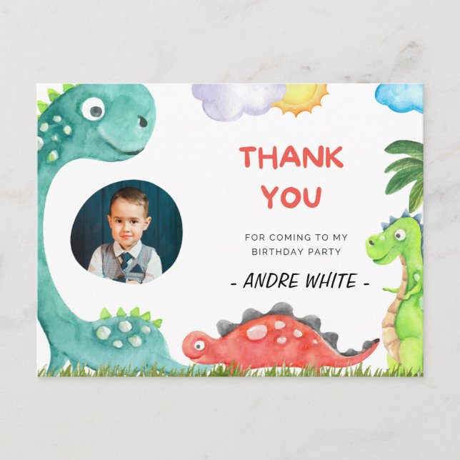 Thank you for coming to my birthday party pstcard  announcement postcard (Front)