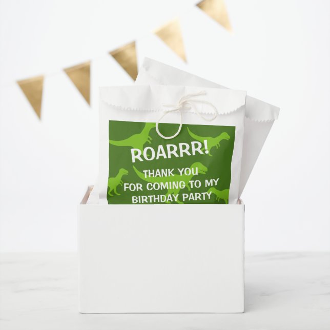 Thank you for coming to my dinosaur Birthday party Favour Bags (Party)