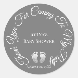 Thank You For Coming To My Party Baby Shower Feet Classic Round Sticker
