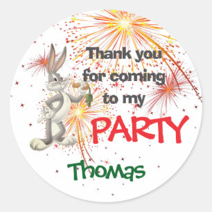Thank You For Coming To My Party For Kids Classic Round Sticker