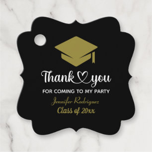 Thank You For Coming To My Party Graduation Cap Favour Tags