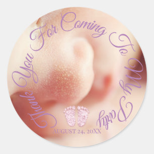 Thank You For Coming To My Party Photo Baby Shower Classic Round Sticker