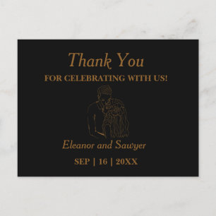 Thank you for coming to our wedding. Elegant Holiday Postcard