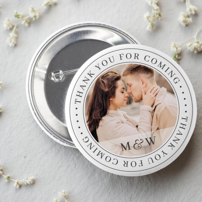 Thank You For Coming Wedding Classic Custom Photo 6 Cm Round Badge (Creator Uploaded)