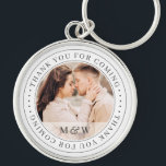 Thank You For Coming Wedding Classic Custom Photo Key Ring<br><div class="desc">This simple and classic design is composed of serif typography and add a custom photo. "Thank you for coming" written in serif.</div>