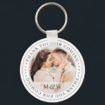 Thank You For Coming Wedding Classic Custom Photo Key Ring<br><div class="desc">This simple and classic design is composed of serif typography and add a custom photo. "Thank you for coming" written in serif.</div>