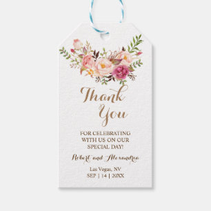 Thank You for Coming Wedding Favour Pink Gift Tags
