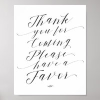 Thank You For Coming Wedding Favour Sign
