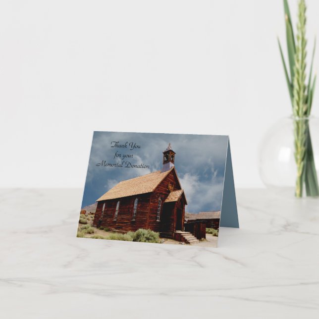 Thank You For Donation Note Card, Old Church Card (Front)