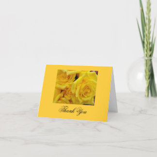 thank you for donation yellow rose flowers card