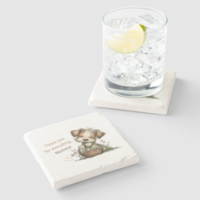 Thank you for everything, Mum! Stone Coaster (Side)