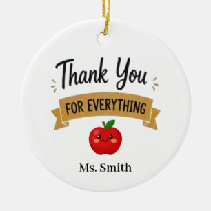 Thank You for Everything Personalised Ceramic Tree Decoration