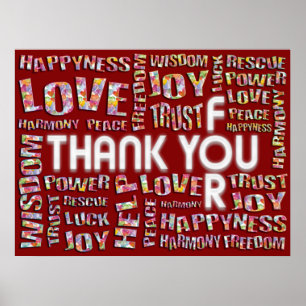 Thank You For ... Hearts darkred Poster