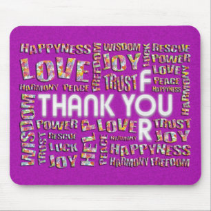 Thank You For ... Hearts   magenta splatter Mouse Pad