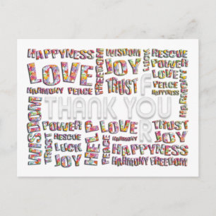 Thank You For ... Hearts Postcard