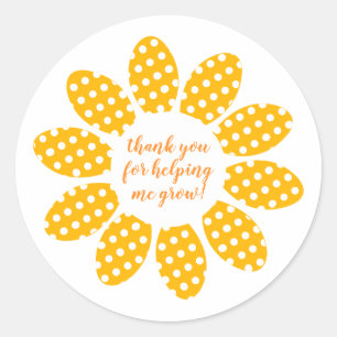 Thank you for helping me grow Flower Classic Round Sticker