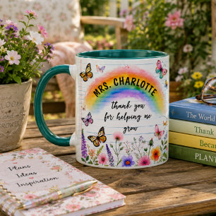 Thank You for Helping Me Grow Rainbow Teacher Mug