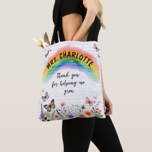 Thank You for Helping Me Grow Rainbow Teacher Tote Bag