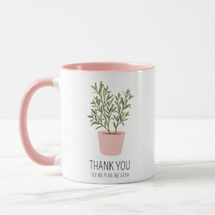 Thank you for helping me grow, retro flower mug