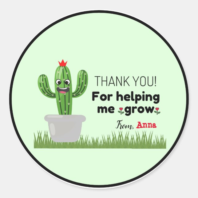 Thank You For Helping Me Grow Sticker (Front)