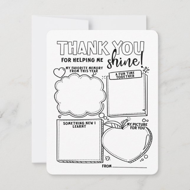 Thank You for Helping Us Shine Card Teachers Scout (Front)